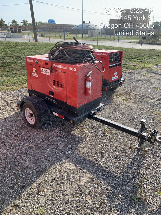 2022 Shindaiwa DGW400MDL Kubota D902 Engine, 23 HP, Dual Op Welder, Wire, Arc, Droop Stick, Tig, and CC Stick Functionality, Simulphase, 3 Phase and 1 Phase Gen Output, Single Axle NB Trlr, Slr Trckl Chrg 12V 12W, Fire Ext