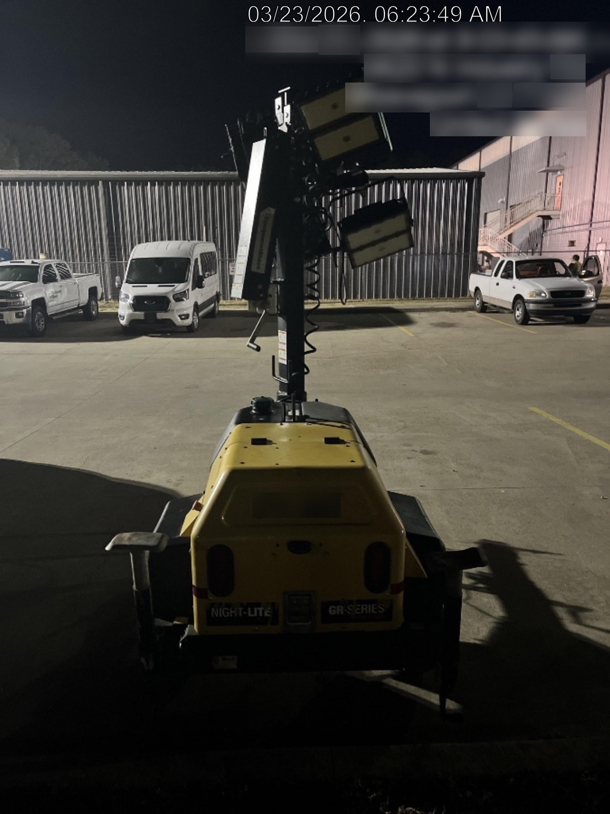 2022 Allmand NLV3GR (4) LED Light Fixture 350W, 23' Vertical Mast, 3kW Prime, Towable, Deep Sea L401, Leveling Jacks, Yanmar T4F 5.8hp