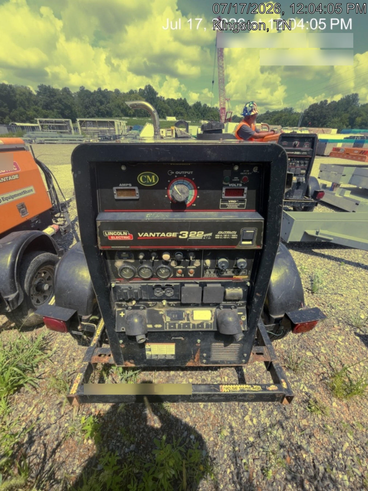 2019 Lincoln Electric Vantage 322 Lincoln Vantage 322 Welder w/Trailer, Light Kit, Cable Rack