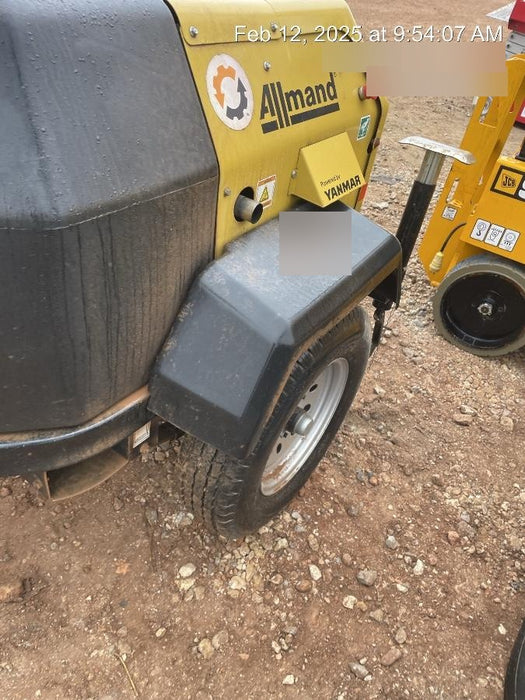 2022 Allmand NLV3GR (4) LED Light Fixture 350W, 23' Vertical Mast, 3kW Prime, Towable, ES Decals, T3