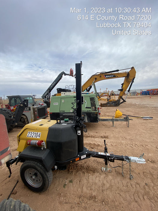 2022 Allmand NLV3GR (4) LED Light Fixture 350W, 23' Vertical Mast, 3kW Prime, Towable, Deep Sea L401, Leveling Jacks, Yanmar T4F 5.8hp