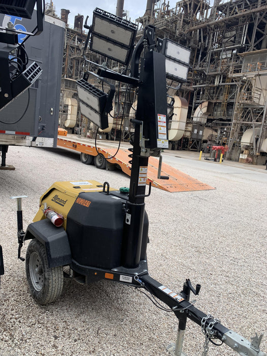 2022 Allmand NLV3GR (4) LED Light Fixture 350W, 23' Vertical Mast, 3kW Prime, Towable, Deep Sea L401, Leveling Jacks, Yanmar T4F 5.8hp