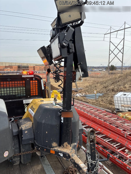 2022 Allmand NLV3GR (4) LED Light Fixture 350W, 23' Vertical Mast, 3kW Prime, Towable, Deep Sea L401, Leveling Jacks, Yanmar T4F 5.8hp