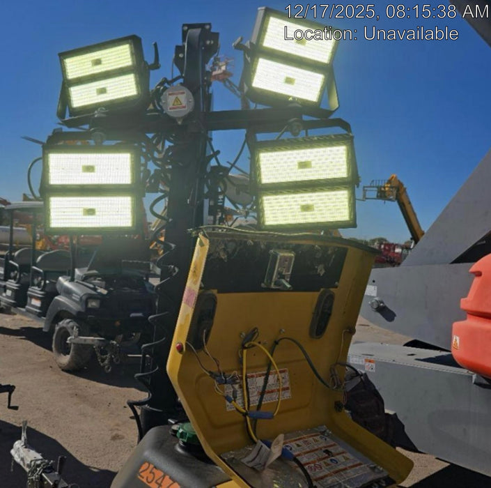 2022 Allmand NLV3GR (4) LED Light Fixture 350W, 23' Vertical Mast, 3kW Prime, Towable, ES Decals, T3