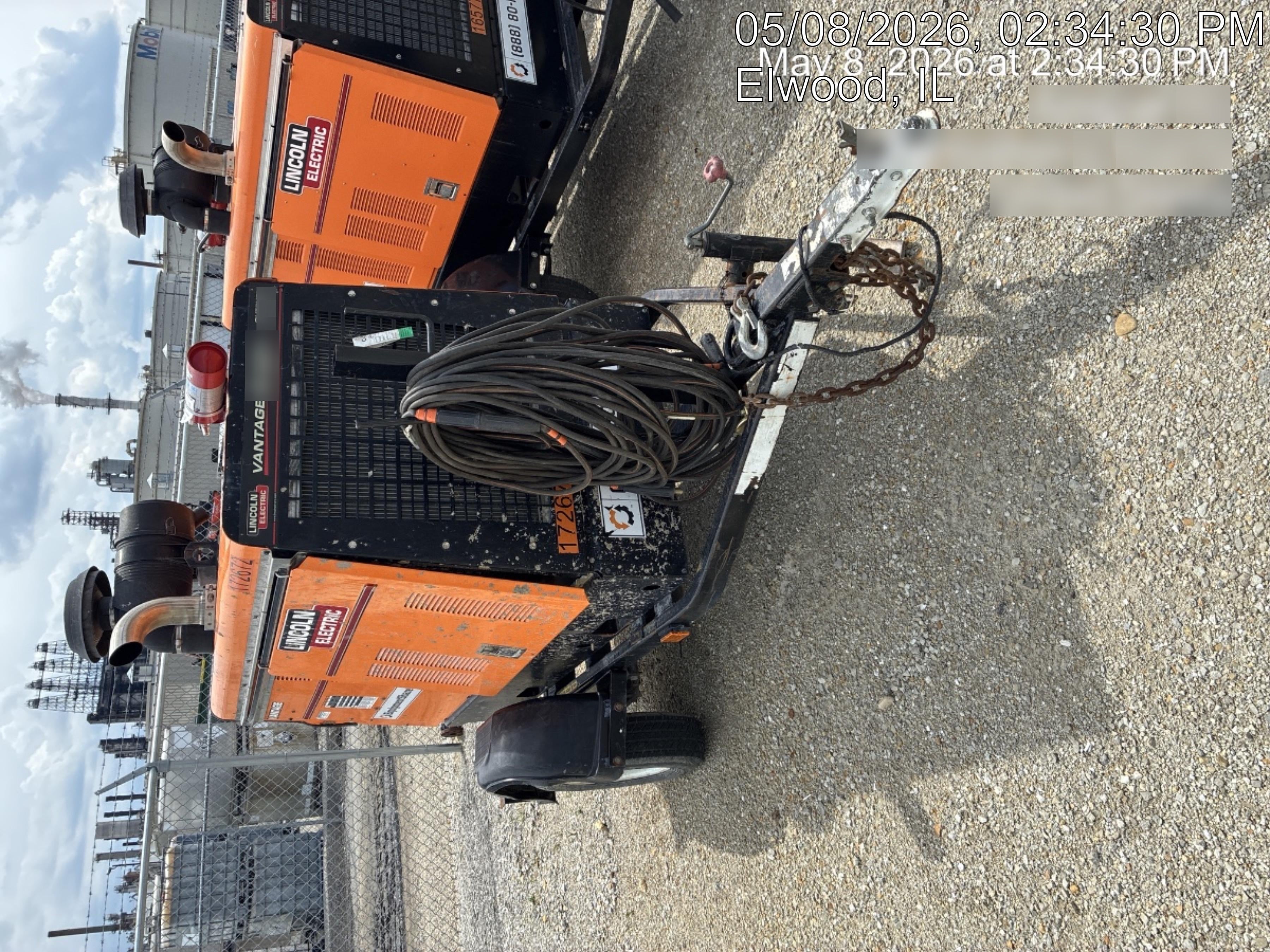 2021 Lincoln Electric Vantage 549X Ready Pak 3, ORANGE (includes trailer, cable rack, fender light kit)