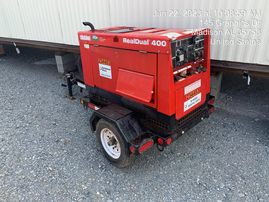2022 Shindaiwa DGW400MDL Kubota D902 Engine, 23 HP, Dual Op Welder, Wire, Arc, Droop Stick, Tig, and CC Stick Functionality, Simulphase, 3 Phase and 1 Phase Gen Output, Single Axle NB Trlr, Slr Trckl Chrg 12V 12W, Fire Ext