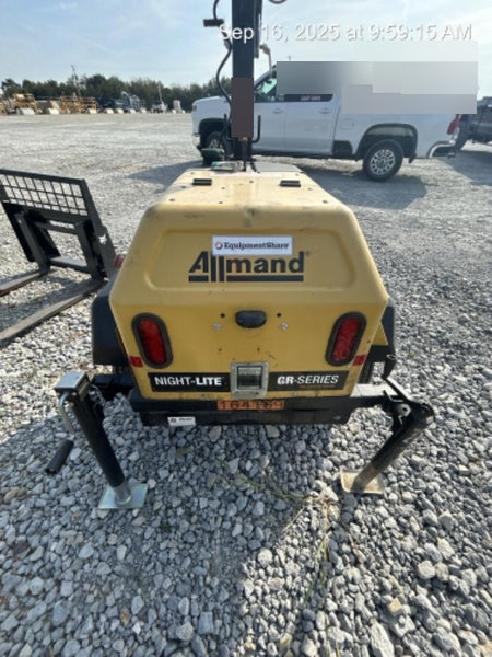 2021 Allmand NLV3GR (4) LED Light Fixture 350W, 23' Vertical Mast, 3kW Prime, Towable, Deep Sea L401, Leveling Jacks, Yanmar T4F 5.8hp
