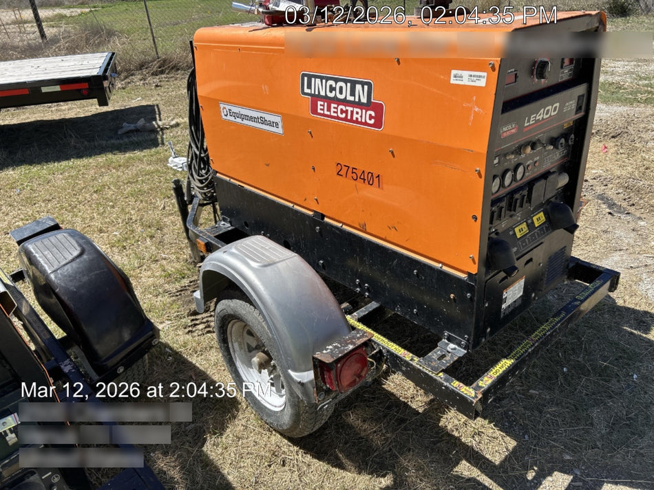 2022 Lincoln Electric LE400 Kubota V1505, Trlr, Cable Rack, Light Kit, ES Decals, T3