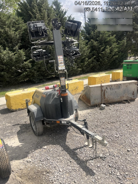 2022 Allmand NLV3GR (4) LED Light Fixture 350W, 23' Vertical Mast, 3kW Prime, Towable, Deep Sea L401, Leveling Jacks, Yanmar T4F 5.8hp