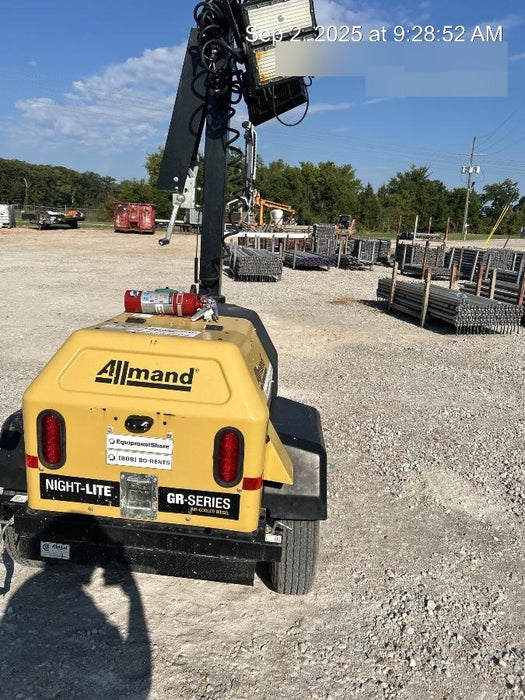 2022 Allmand NLV3GR (4) LED Light Fixture 350W, 23' Vertical Mast, 3kW Prime, Towable, Deep Sea L401, Leveling Jacks, Yanmar T4F 5.8hp