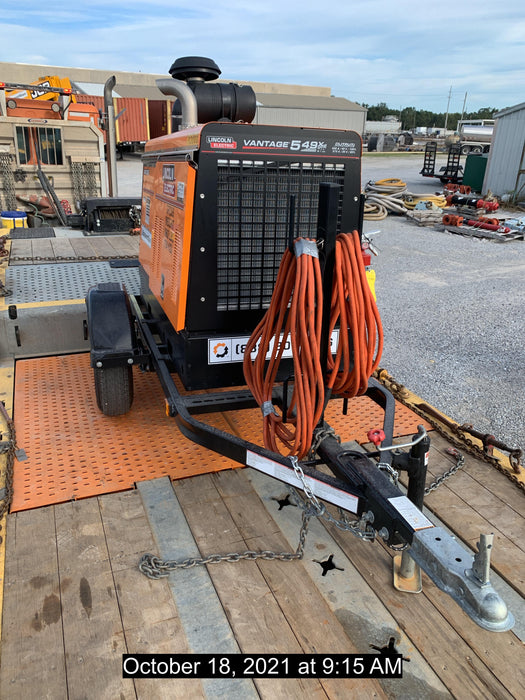 2021 Lincoln Electric Vantage 322 Vantage 322 Ready Pak 3 w/ Telematics & Decals, ORANGE (includes trailer, cable rack, fender light kit)