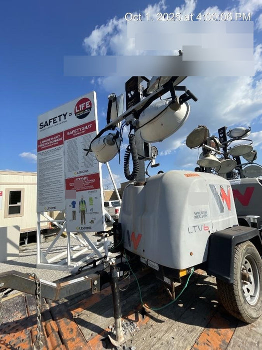 2018 Wacker Neuson LTV6L-MH Wacker Neuson LTV6L Mobile Light Tower w/Fuel Level Sensor Installed