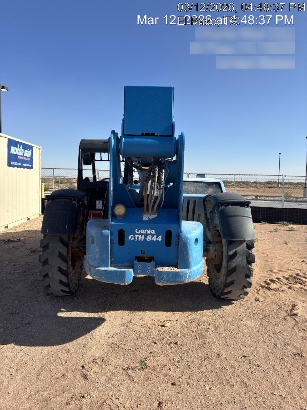 2018 Genie GTH-844 Genie GTH-844 w/ROPS, Work Lights, Solid Tires, RH Cab Mesh, Beacon, 60" Carriage and Forks