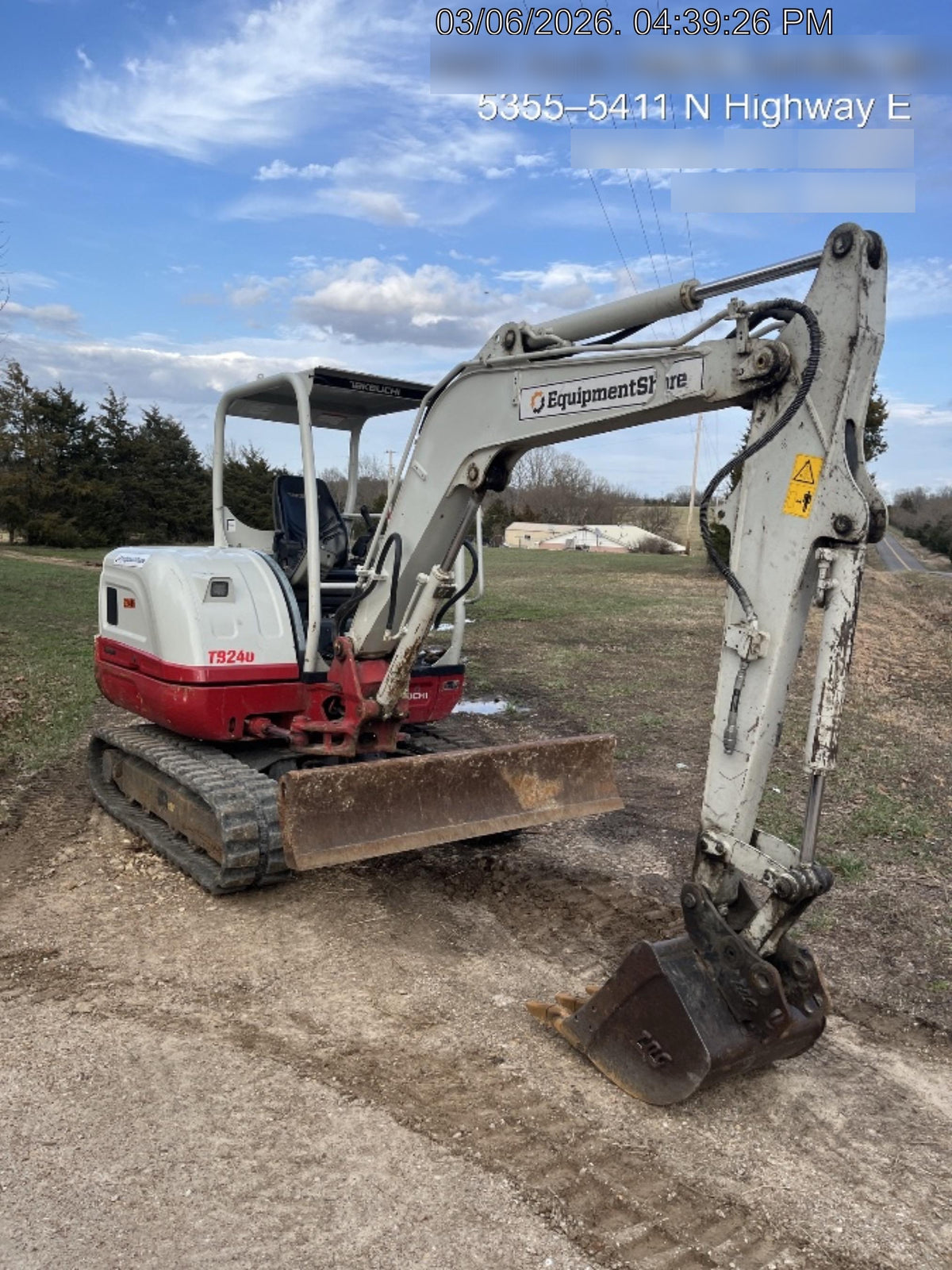 2019 Takeuchi TB240 Takeuchi TB240 Canopy w/Rubber Tracks, Auxiliary Hydraulics, Manual QC, Hydraulic Thumb, 12/18/24" Buckets