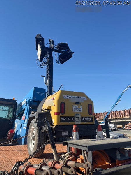 2021 Allmand NLV3GR (4) LED Light Fixture 350W, 23' Vertical Mast, 3kW Prime, Towable, Deep Sea L401, Leveling Jacks, Yanmar T4F 5.8hp