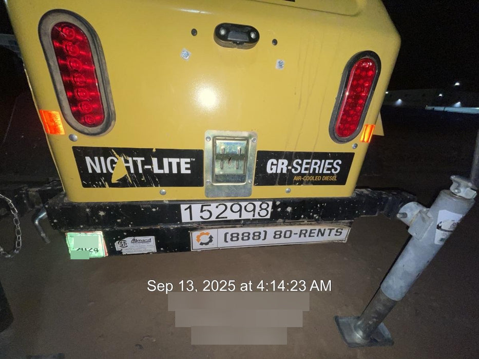 2021 Allmand NLV3GR (4) LED Light Fixture 350W, 23' Vertical Mast, 3kW Prime, Towable, Deep Sea L401, Leveling Jacks, Yanmar T4F 5.8hp