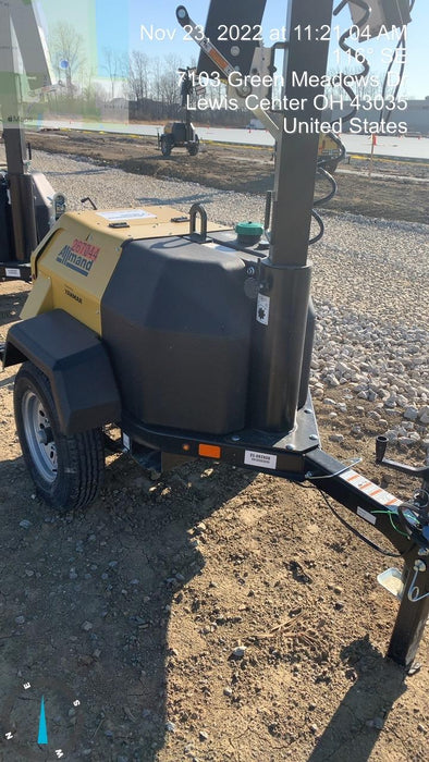 2022 Allmand NLV3GR (4) LED Light Fixture 350W, 23' Vertical Mast, 3kW Prime, Towable, ES Decals, T3