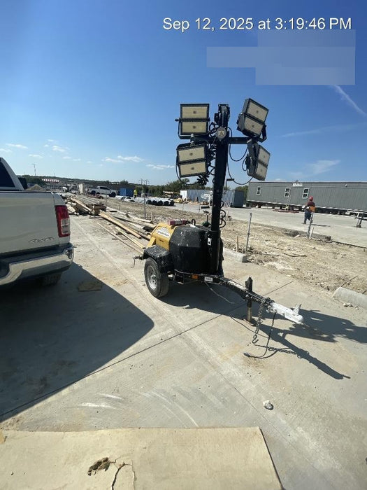 2022 Allmand NLV3GR (4) LED Light Fixture 350W, 23' Vertical Mast, 3kW Prime, Towable, ES Decals, T3