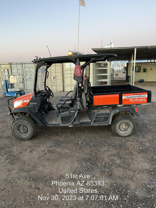2022 Kubota RTV-X1140W-H Plastic Canopy, Windshield Acrylic Clear, LED Strobe Light, Wire Harness Kit, Back up Alarm