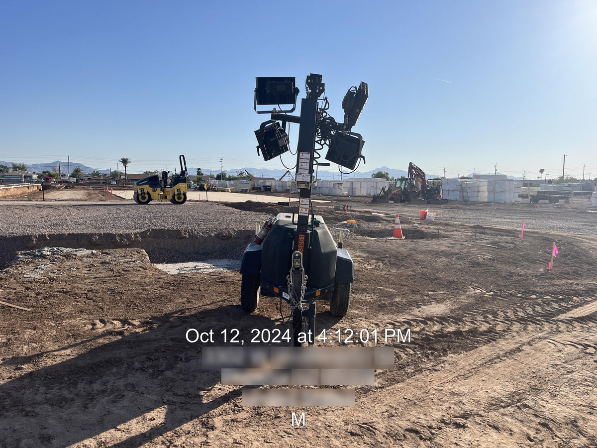 Allmand NLV3GR (4) LED Light Fixture 350W, 23' Vertical Mast, 3kW Prime, Towable, Deep Sea L401, Leveling Jacks, Yanmar T4F 5.8hp