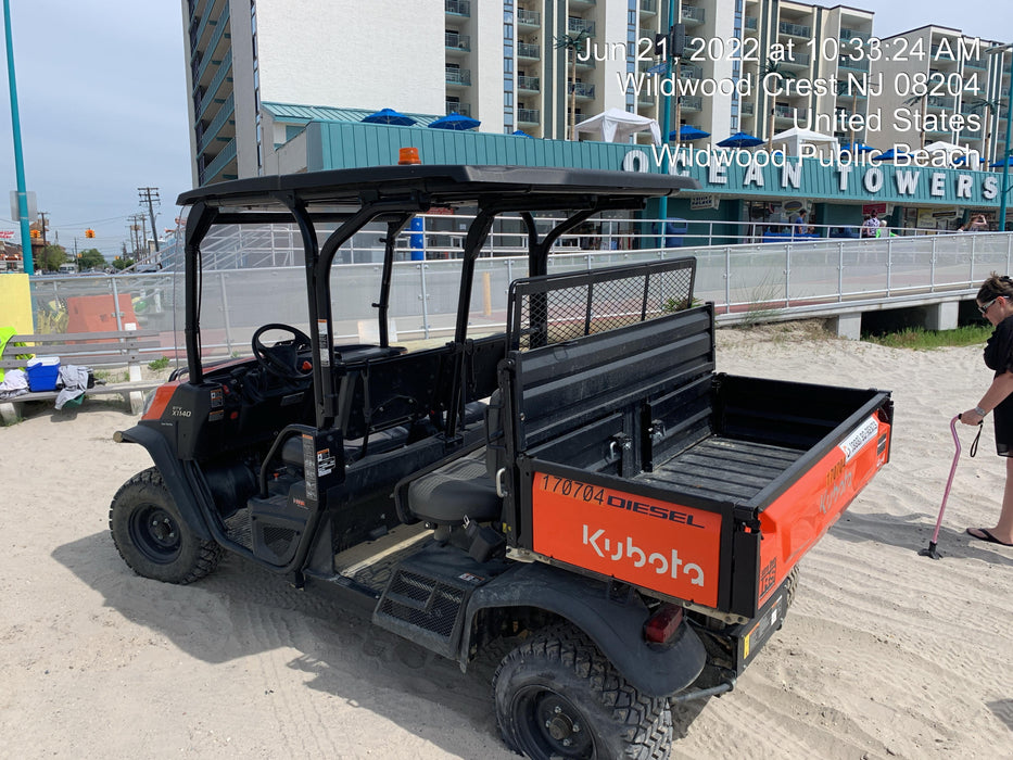 2021 Kubota RTV-X1140W-H Plastic Canopy, Windshield Acrylic Clear, LED Strobe Light, Wire Harness Kit, Back up Alarm