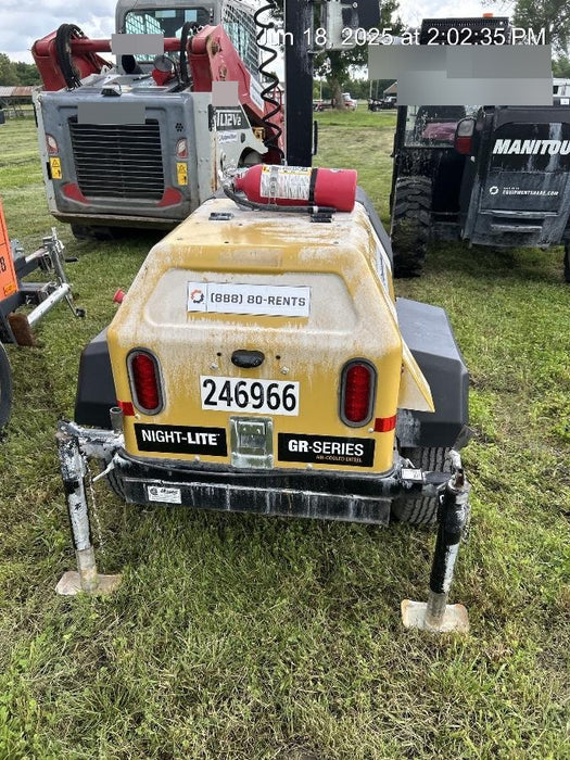 2022 Allmand NLV3GR (4) LED Light Fixture 350W, 23' Vertical Mast, 3kW Prime, Towable, ES Decals, T3