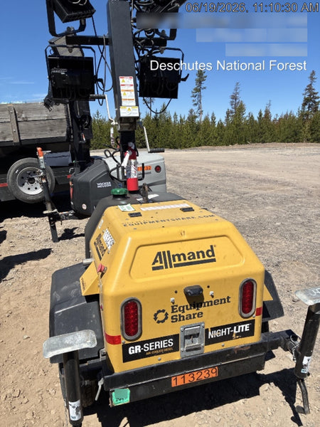 2020 Allmand NLV3GR (4) LED Light Fixture 350W, 23' Vertical Mast, 3kW Prime, Towable, Deep Sea L401, Leveling Jacks, Yanmar T4F 5.8hp