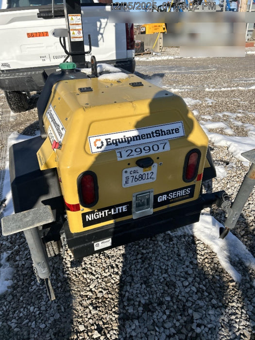 2021 Allmand NLV3GR (4) LED Light Fixture 350W, 23' Vertical Mast, 3kW Prime, Towable, Deep Sea L401, Leveling Jacks, Yanmar T4F 5.8hp