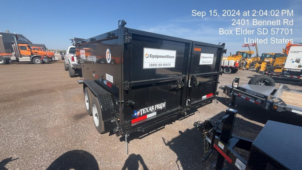 2024 TEXAS PRIDE TRAILERS 14'L x 7'W 5 Cu Yd Trunnion Hydraulic Dump