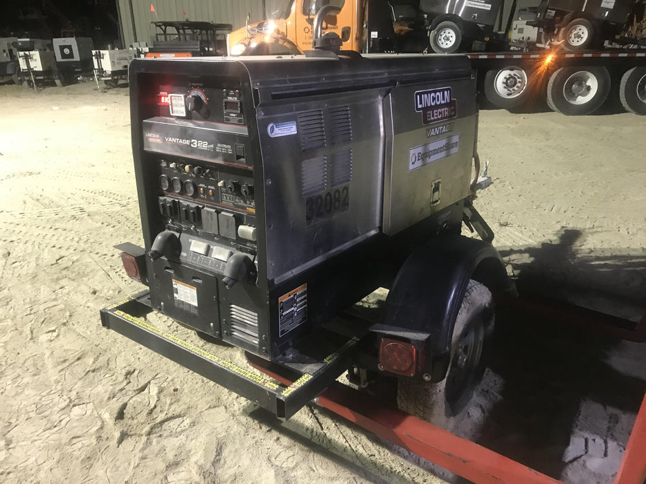 2019 Lincoln Electric Vantage 322 Welder Ready-Pak 3, Two wheel trailer, Fender and Light kit, Cable Rack
