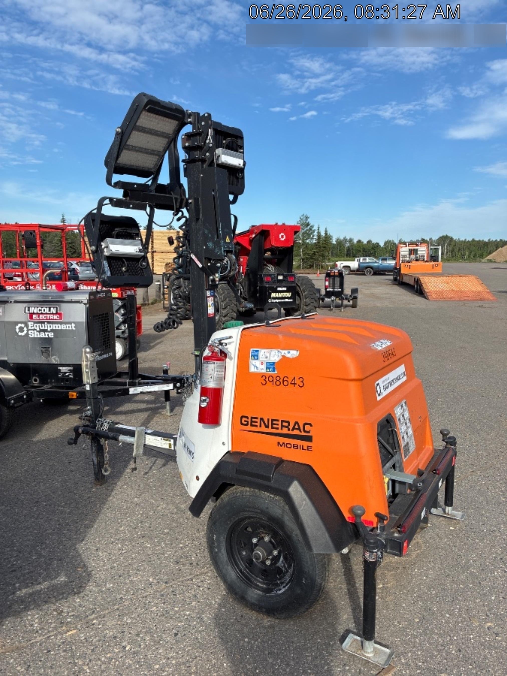2024 Generac MLT2 Diesel, Flex Switch 120V Input, Powerzone Controller, 
(4) 320W LED Lights, 4kW Generator, 39.9 Gal Fuel Tank, 2" Ball, T3