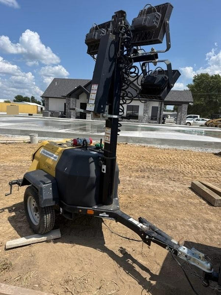 2022 Allmand NLV3GR (4) LED Light Fixture 350W, 23' Vertical Mast, 3kW Prime, Towable, Deep Sea L401, Leveling Jacks, Yanmar T4F 5.8hp