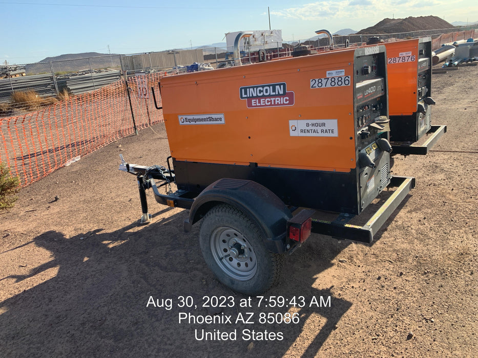 2023 Lincoln Electric LE400 Kubota V1505, Trlr, Cable Rack, Light Kit, ES Decals, T3