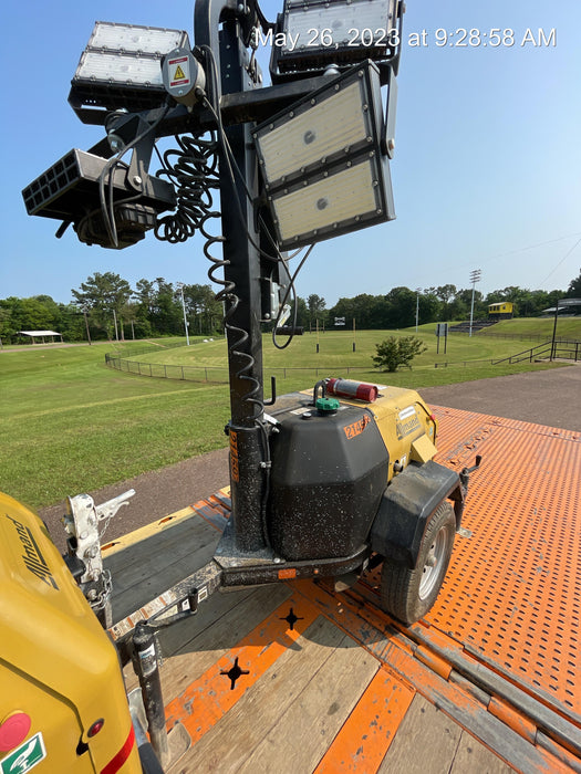 2022 Allmand NLV3GR (4) LED Light Fixture 350W, 23' Vertical Mast, 3kW Prime, Towable, Deep Sea L401, Leveling Jacks, Yanmar T4F 5.8hp