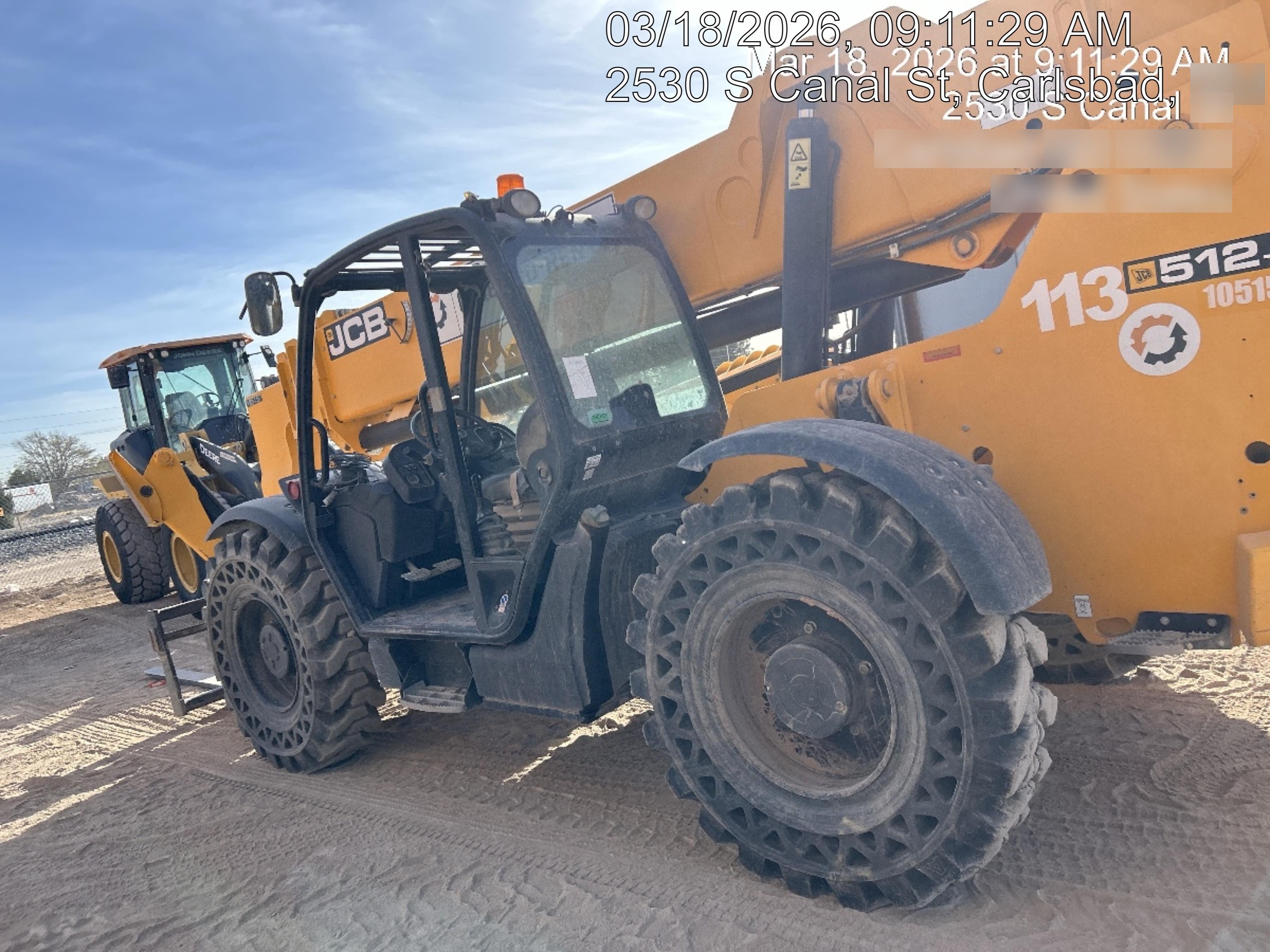 2020 JCB 512-56 Canopy, 74Hp, Solid Tires, Work Lights, Beacon, Aux Hydraulics, Back up Alarm, Lifting Eye, ES Decals