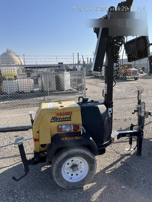 2021 Allmand NLV3GR (4) LED Light Fixture 350W, 23' Vertical Mast, 3kW Prime, Towable, Deep Sea L401, Leveling Jacks, Yanmar T4F 5.8hp