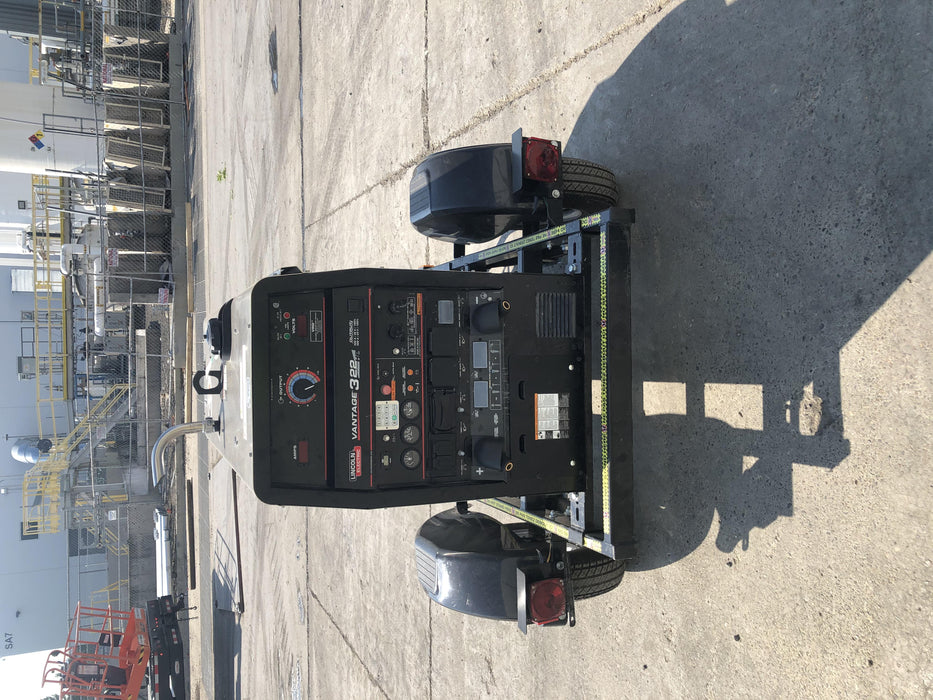 2019 Lincoln Electric Vantage 322 Welder Ready-Pak 3, Two wheel trailer, Fender and Light kit, Cable Rack