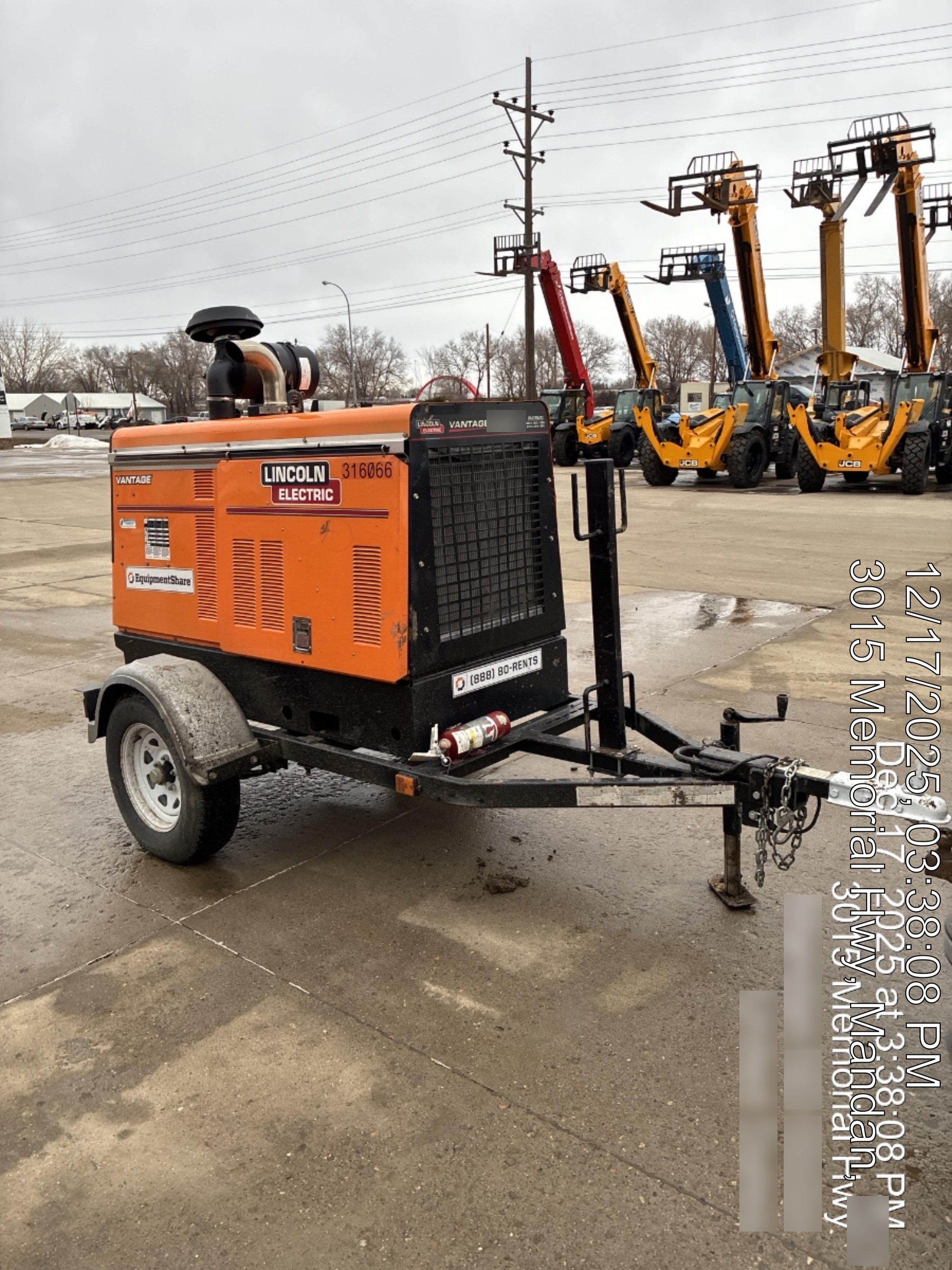 2023 Lincoln Electric Vantage 549X Crosslink Technology, Trailer Mounted, ES Decals, T3