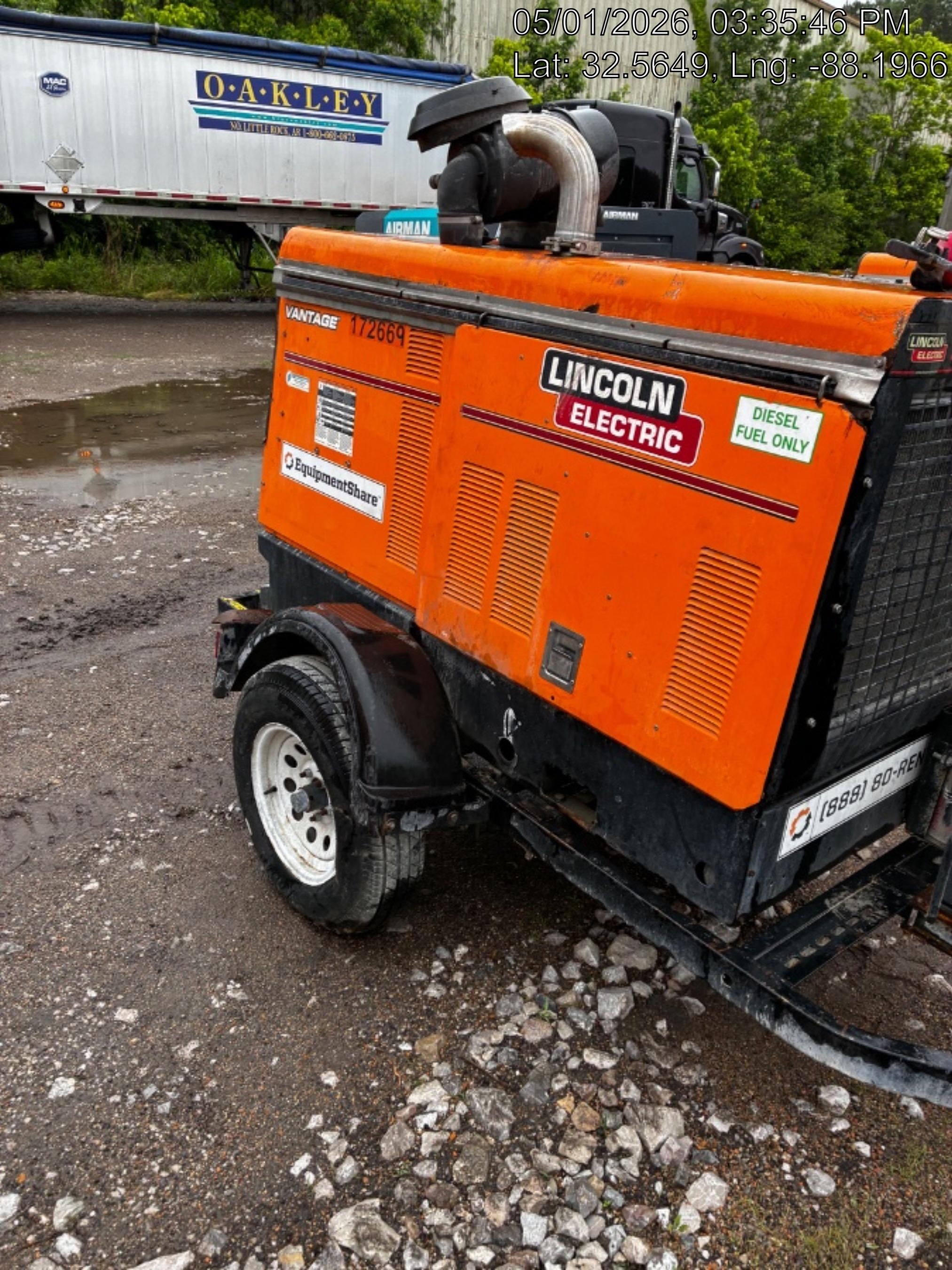 2021 Lincoln Electric Vantage 549X Ready Pak 3, ORANGE (includes trailer, cable rack, fender light kit)