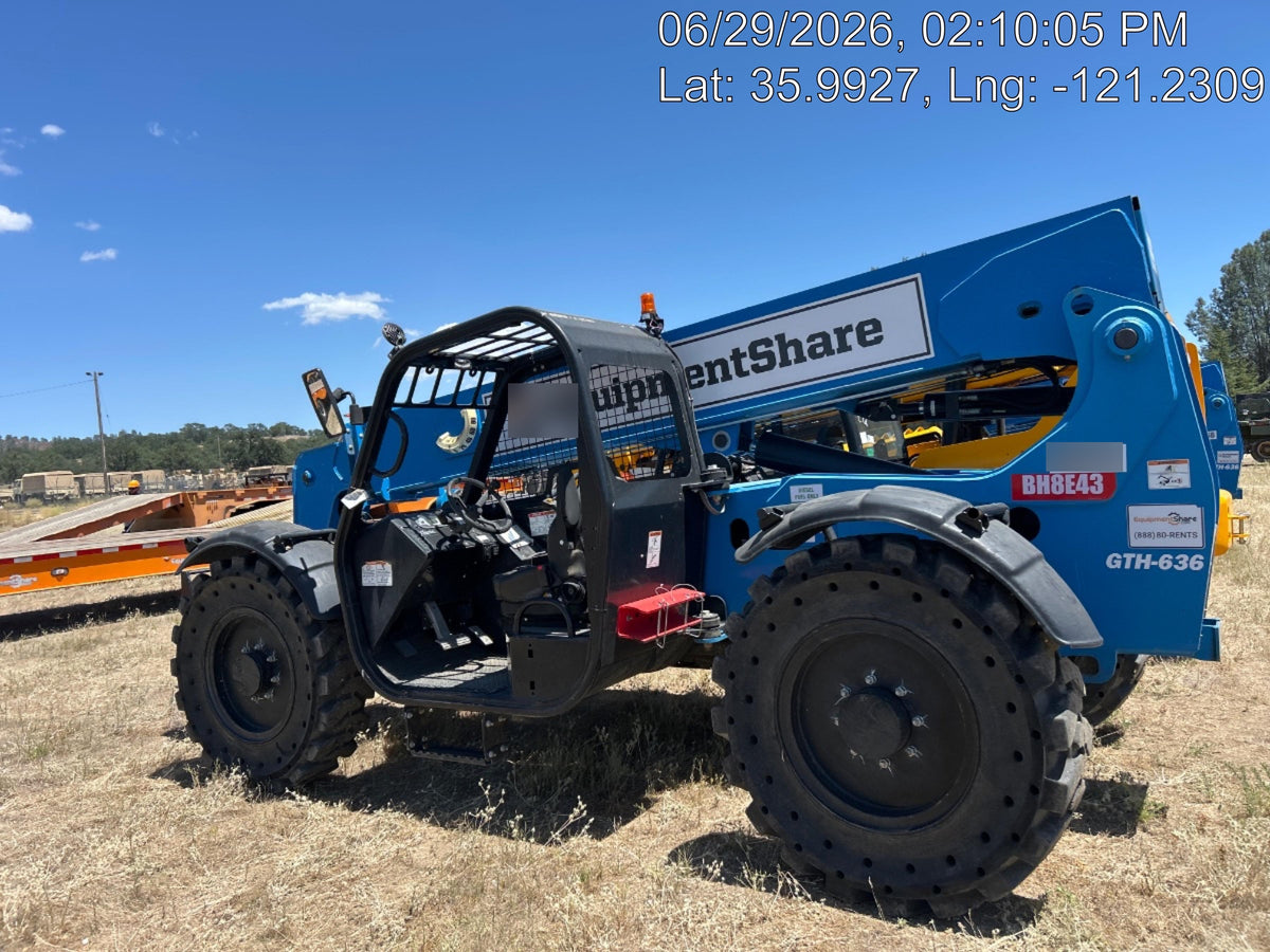 2019 Genie GTH-636 Canopy, Solid RT Tires, LED Work Lights, Beacon 60" QA Carriage, 48" Forks