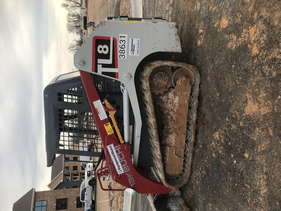 2019 Takeuchi TL8 Radial ROPS, ROPS/FOPS Canopy, 15" Wide Rubber Tracks, Back-up Alarm, Front & Rear Working Lights, Auxiliary Hydraulics, Two-Speed Travel, Electronic Monitoring System 76" HD Dirt Bucket with 8 Teeth, 20.3 cubic feet Capacity