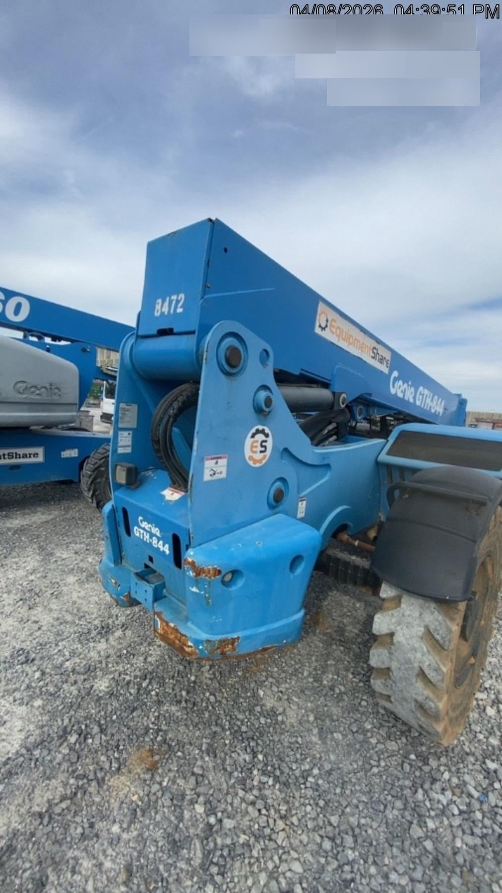 2018 Genie GTH-844 Genie GTH-844D w/Open ROPS, Solid Tires, Work Light/Beacon, 60" Carriage and Forks