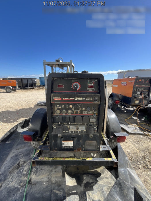 2019 Lincoln Electric Vantage 322 Welder Ready-Pak 3, Two wheel trailer, Fender and Light kit, Cable Rack