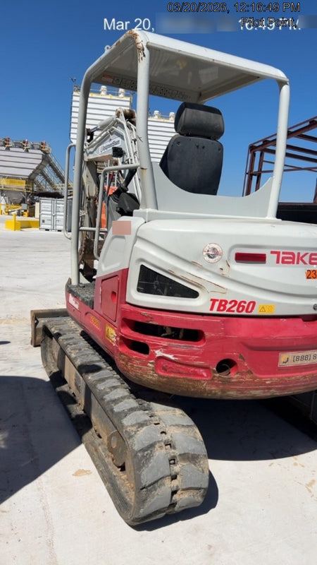 2019 Takeuchi TB260 Takeuchi TB260 Canopy w/Rubber Tracks, Auxiliary Hydraulics, Standard Blade, Manual QC