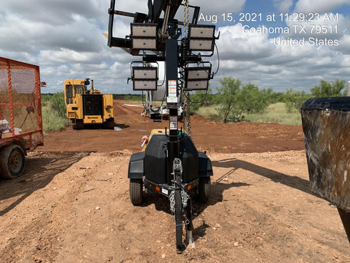 2021 Allmand NLV3GR (4) LED Light Fixture 350W, 23' Vertical Mast, 3kW Prime, Towable, Deep Sea L401, Leveling Jacks, Yanmar T4F 5.8hp