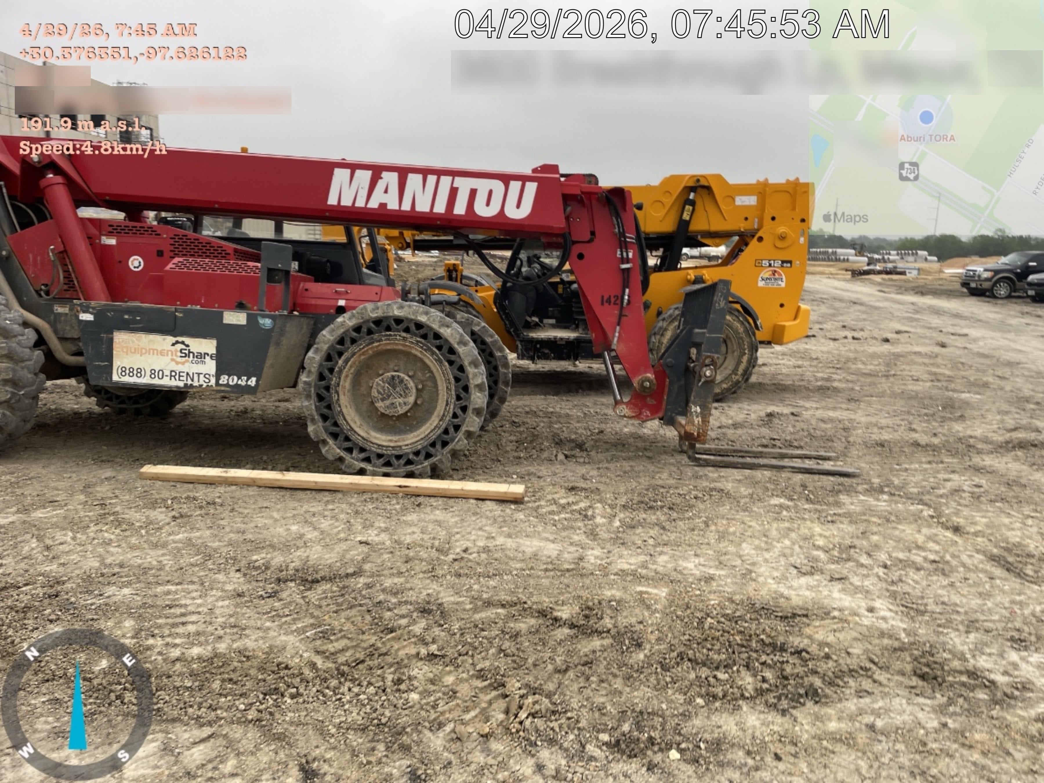 2019 Manitou MTA8044 MTA 8044 - 74 HP T4, Canopy, Worklights/Strobe, Beacon, 66" Carriage, 48" Forks, Solid Tires, Lift Hook, Aux Hydraulics