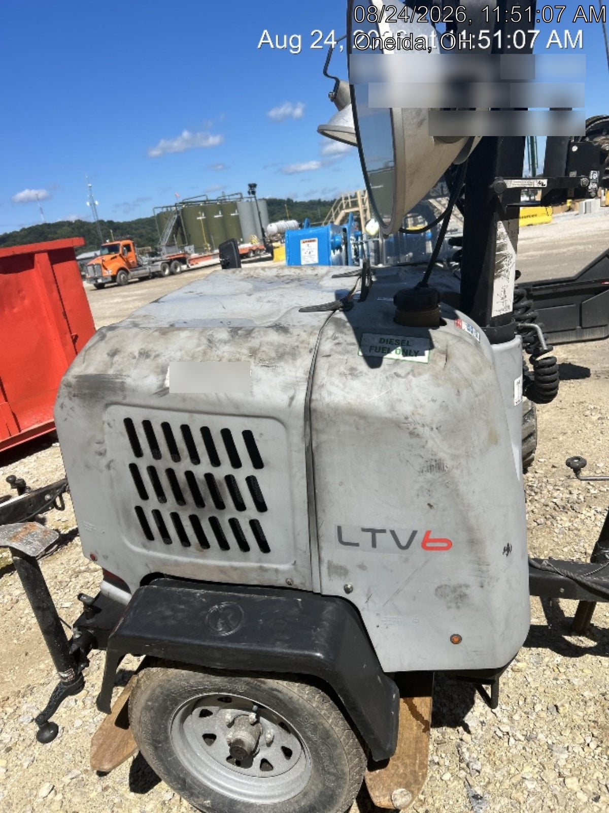 2019 Wacker Neuson LTV6L-MH Mobile Light Tower w/Fuel Level Sensor Installed