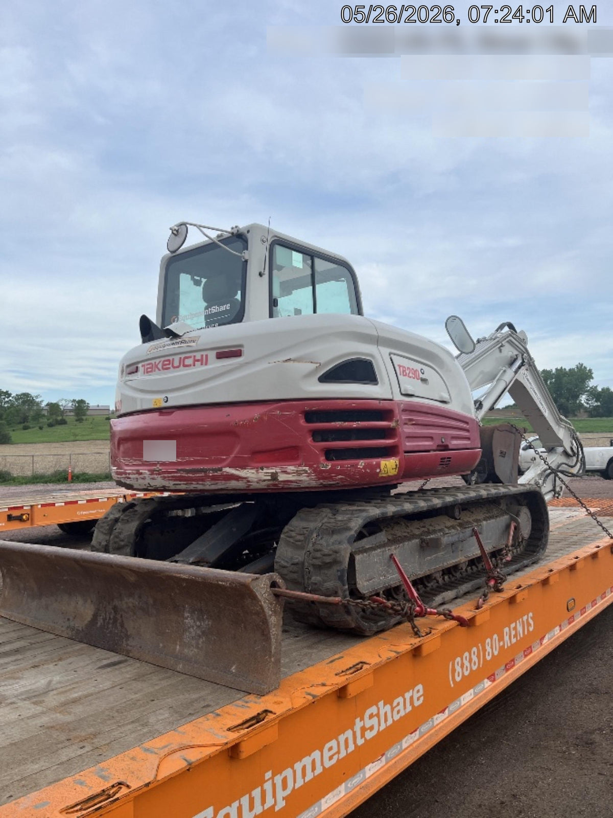 2019 Takeuchi TB290 Cab/Heat/AC Rubber tracks, Dozer blade, Travel alarm, Auxiliary hydraulics Manual QC, Hydraulic thumb, 18", 24", and 36" Buckets