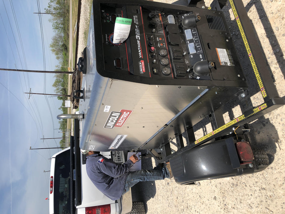 2020 Lincoln Electric Vantage 322 Welder Ready-Pak 3, w/ GPS & Decals (includes trailer, cable rack, fender light kit)