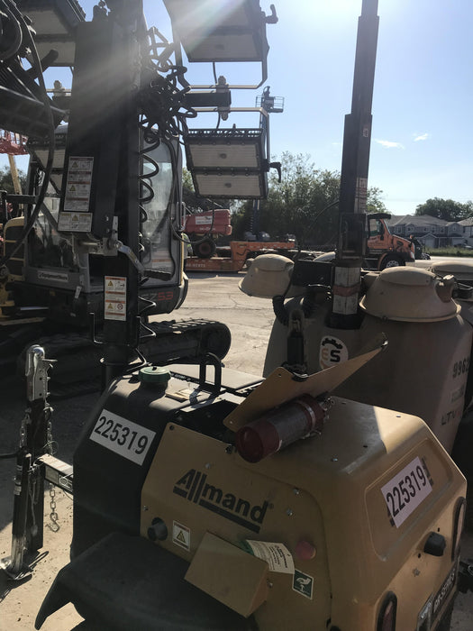 2022 Allmand NLV3GR (4) LED Light Fixture 350W, 23' Vertical Mast, 3kW Prime, Towable, Deep Sea L401, Leveling Jacks, Yanmar T4F 5.8hp